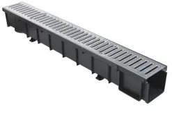 FIRST PLAST FRANCE SA Caniveau Polypropylene + Grille Metal CSAGSZ13999PPN - Long. 1m X Larg. 130mm X Haut. 110mm - Classe A15