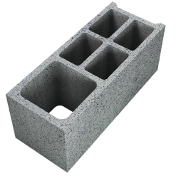 FABEMI DIVISION STRUCTURES Bloc Creux D'angle Carre En Beton - Long. 50cm X Haut. 20cm X Ep. 20cm