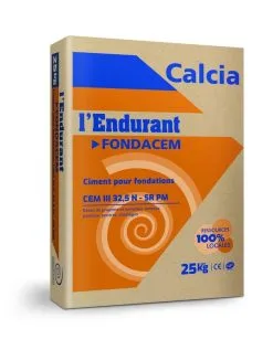 CIMENTS CALCIA Ciment Gris L'endurant FONDACEM 32,5 N SR PM Sac 25kg Usine De Rombas