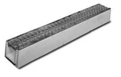 LEGOUEZ SAS Caniveau Beton + Grille Caillebotis Acier DRAINECO 100 - Long. 1m X Larg. 155mm X Haut. 120mm - Classe B125