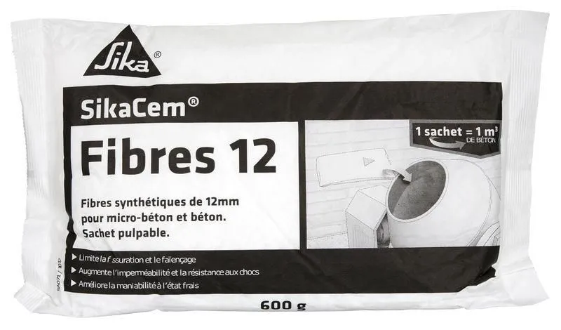 Fibres Synthetiques Pour Betons Et Mortiers Sikacem Fibres 12 0,6KG 3 Fibres Synthetiques Pour Betons Et Mortiers Sikacem Fibres 12 0,6KG