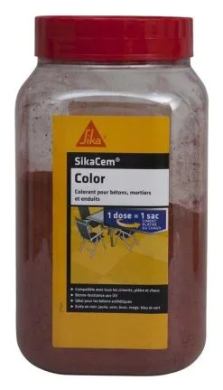 Colorant En Poudre Pour Ciment, Chaux Et Platre SikaCem Color Rouge 800gr