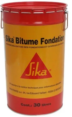 Solution Petroliere Noire SIKA BITUME Fondation Fut De 30L