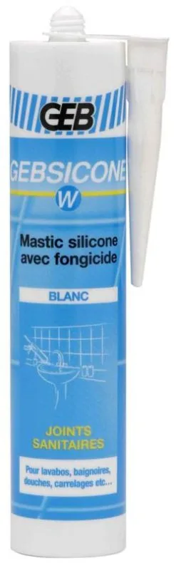 GEB BARTHELEMY SAS Mastic Silicone GEBSICONE W Blanc - Cartouche De 310ml