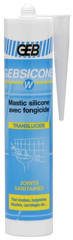 GEB BARTHELEMY SAS Mastic Silicone GEBSICONE W Translucide - Cartouche De 310ml