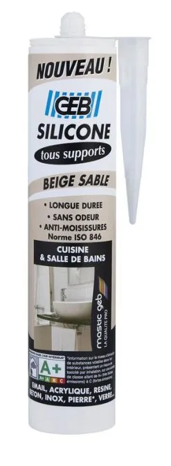 GEB BARTHELEMY SAS Silicone Tous Supports Beige Sable - Cartouche De 280ml