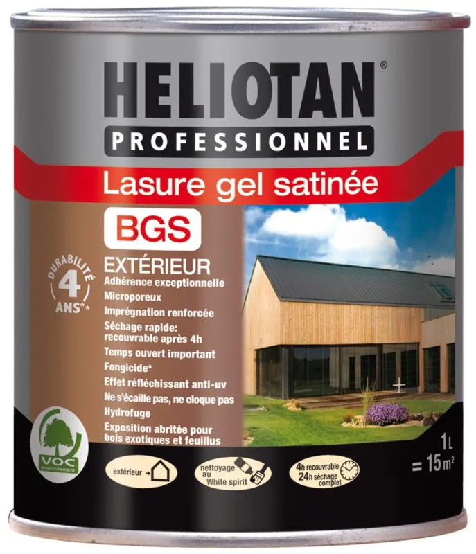 PPG AC FRANCE Lasure Gel Satinee Heliotan Professionnel BGS Chene Fonce - Bidon De 1L 3 PPG AC FRANCE Lasure Gel Satinee Heliotan Professionnel BGS Chene Fonce - Bidon De 1L