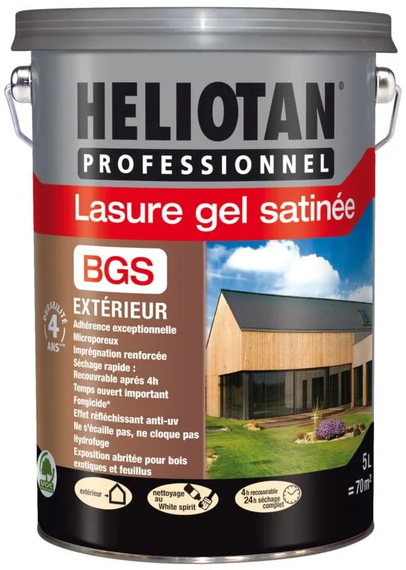 PPG AC FRANCE Lasure Gel Satinee Heliotan Professionnel BGS Naturel - Bidon De 5L 3 PPG AC FRANCE Lasure Gel Satinee Heliotan Professionnel BGS Naturel - Bidon De 5L