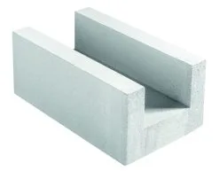 XELLA THERMOPIERRE SA Bloc Beton Cellulaire De Chainage Horizontal THERMO 36,5 TU - Long. 62,5cm X Haut. 25cm X Ep. 36,5cm - R = 4,05