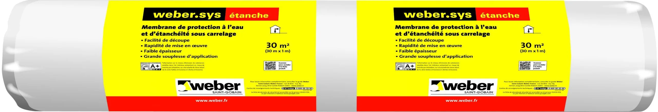 SAINT GOBAIN WEBER France ETANCHEITE SOUS CARRELAGE WEBER.SYS ETANCHE RLX DE 30MX1M 3 SAINT GOBAIN WEBER France ETANCHEITE SOUS CARRELAGE WEBER.SYS ETANCHE RLX DE 30MX1M