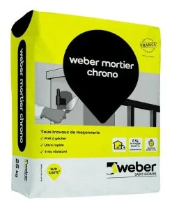 SAINT GOBAIN WEBER France Mortier De Maçonnerie WEBER MORTIER CHRONO Gris Sac De 25kg