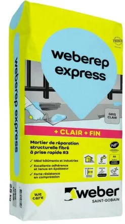 SAINT GOBAIN WEBER France Mortier De Reparation WEBERREP EXPRESS Sac De 25kg