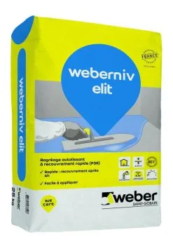 SAINT GOBAIN WEBER France MORTIER LISSAGE DRESSAGE DE SOL CIMENT WEBER.NIV ELIT 25KG