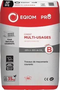 Eqiom Ciment Multi-usages CEM II 32,5R CE NF - Sac De 35kg