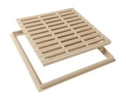 Nicoll GRILLE DE SOL AVEC CADRE 400 X 400 SABLE ˗ GRC40S