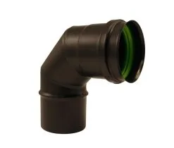 Joncoux COUDE 87° NOIR + JOINT SILICONE APOLLO PELLETS Ø100