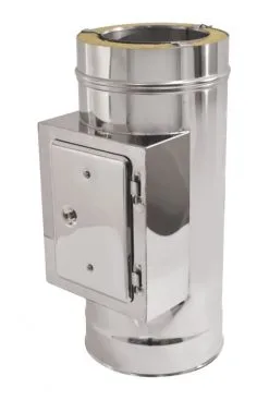 Joncoux Tuyau Inox Isole Trappe Rectangle Pour Foyers Ouvers, Fermes, Inserts, Poeles Diam. 240/180 Mm - Long. 0,5m