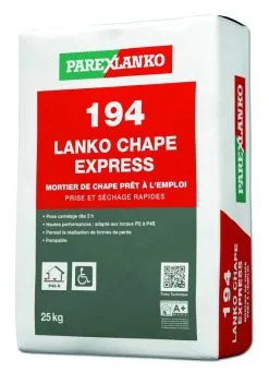 PAREXGROUP SA MORTIER DE CHAPE RAPIDE 194 LANKO CHAPE EXPRESS 25KG