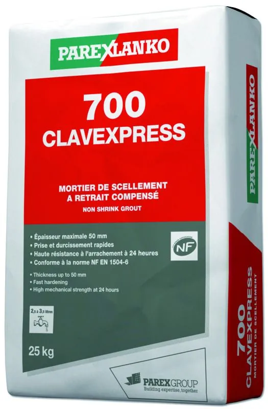 PAREXGROUP SA Mortier De Scellement 709 CLAVEXPRESS Sac De 25kg 3 PAREXGROUP SA Mortier De Scellement 709 CLAVEXPRESS Sac De 25kg
