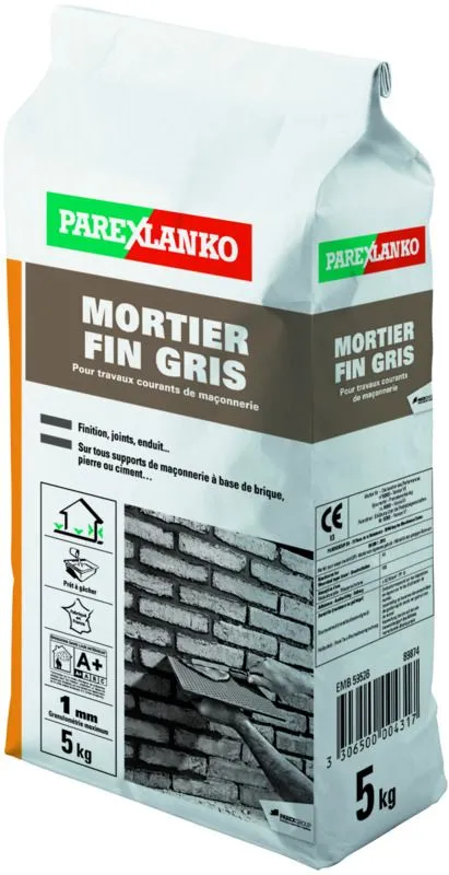 PAREXGROUP SA Mortier Fin Gris Sac De 5kg 3 PAREXGROUP SA Mortier Fin Gris Sac De 5kg