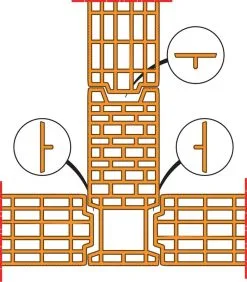 TERREAL STRUCTURE Brique D'angle Terre Cuite - Long. 28cm X Haut. 20cm X Ep. 20cm