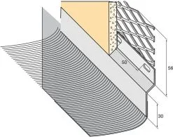 EDILIANS TECH Solin Zinc Arret Enduit + Plomb Plisse Larg. 200mm 5/10eme Naturel Lg. 200cm