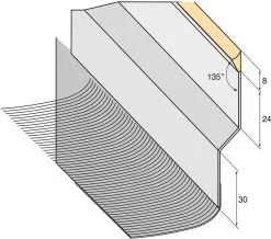 EDILIANS TECH Solin Zinc Joint Mastic + Plomb Plisse Larg. 200mm 5/10eme Naturel Lg. 200cm
