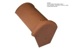 Monier Faitiere D'about Demi Ronde Debut De Pose Belmont/fontenelle/maizieres/postel 20/signy Terre Cuite Rouge Vieilli - Long. 43,4 Cm X Larg. 30 Cm