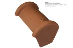 Monier Faitiere D'about Demi Ronde Fin De Pose Belmont/fontenelle/maizieres/postel 20/signy Terre Cuite Anthracite Nouveau - Long. 44,4 Cm X Larg. 30 Cm