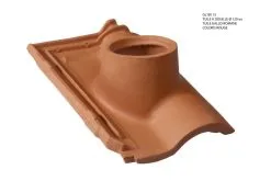 Monier Tuile A Douille Diametre 120 Gallo-romane Terre Cuite Rouge - Long. 44 Cm X Larg. 28 Cm