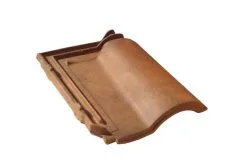 Monier Tuile Gallo-romane Terre Cuite Valmagne Cuivre - Long. 44 Cm X Larg. 28 Cm