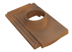 Monier Tuile A Douille Diametre 150 Franche Comte Terre Cuite Brun Vieilli - Long. 44 Cm X Larg. 26,5 Cm