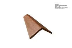 Monier Aretier D'about Angulaire Vieille France Beton Rouge Vieilli - Long. 25 Cm X Larg. 17,5 Cm