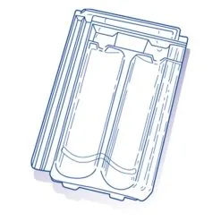 La Rochère Tuile De Verre H 14 Huguenot - Long. 44,5 Cm X Larg. 25 Cm