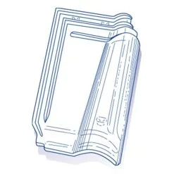 La Rochère Tuile De Verre Meridion.GR13 - Long. 44,3 Cm X Larg. 27,3 Cm