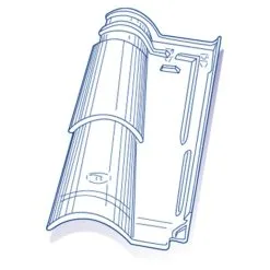 La Rochère Tuile De Verre Romane Canal TBF 31 - Long. 44 Cm X Larg. 27,6 Cm