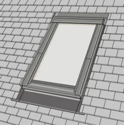 Velux Raccord Sur Toiture EDP UK08 0000 Pour Petites Tuiles Plates - Pose Traditionnelle - Larg. 134cm X Haut. 140cm Gris