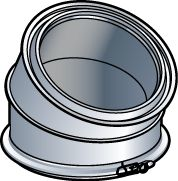 Poujoulat Element Coude 30° En Inox Galva Ø230