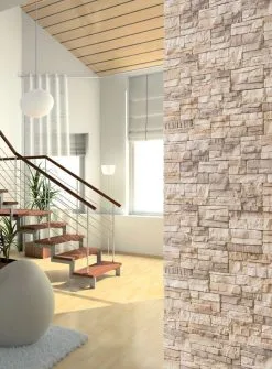 Weser Plaquette Murok Atlas Beige Nuance - Long. 48/30/18cm X Larg. 12cm X Ep. 2cm