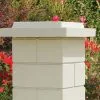 Weser Chapeau De Pilier Double Couronnement 50 X 50 Blanc Casse