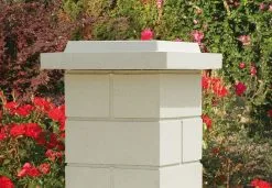 Weser Chapeau De Pilier Double Couronnement 50 X 50 Blanc Casse