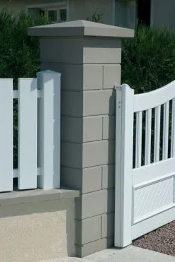 Weser Chapeau De Pilier Pointe De Diamant 50 X 50 Gris