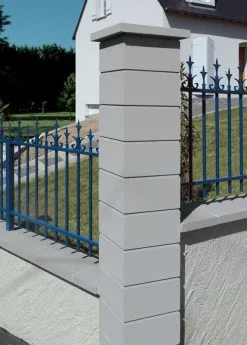 Weser Chapeau De Pilier Plat 40 X 40 Gris