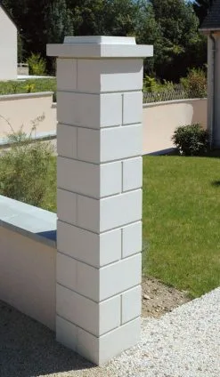 Weser Element De Pilier Lisse 32,5 X 32,5 X 16,7 Blanc Casse