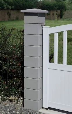 Weser Element De Pilier Lisse Uni Sans Joint 24,5 X 24,5 X 16,7 Gris