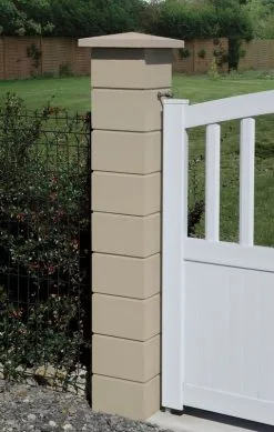 Weser Element De Pilier Lisse Uni Sans Joint 24,5 X 24,5 X 16,7 Ton Pierre