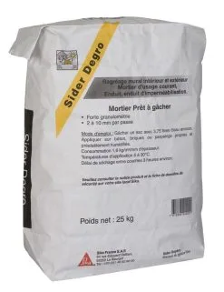 Sika Mortier De Ragreage Sider Degro Gris Sac De 25kg
