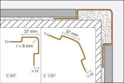 SCHLUTER SYSTEMS Schluter-ECK-E En Acier Inox V4A - Unite De Livraison : 2,5 M